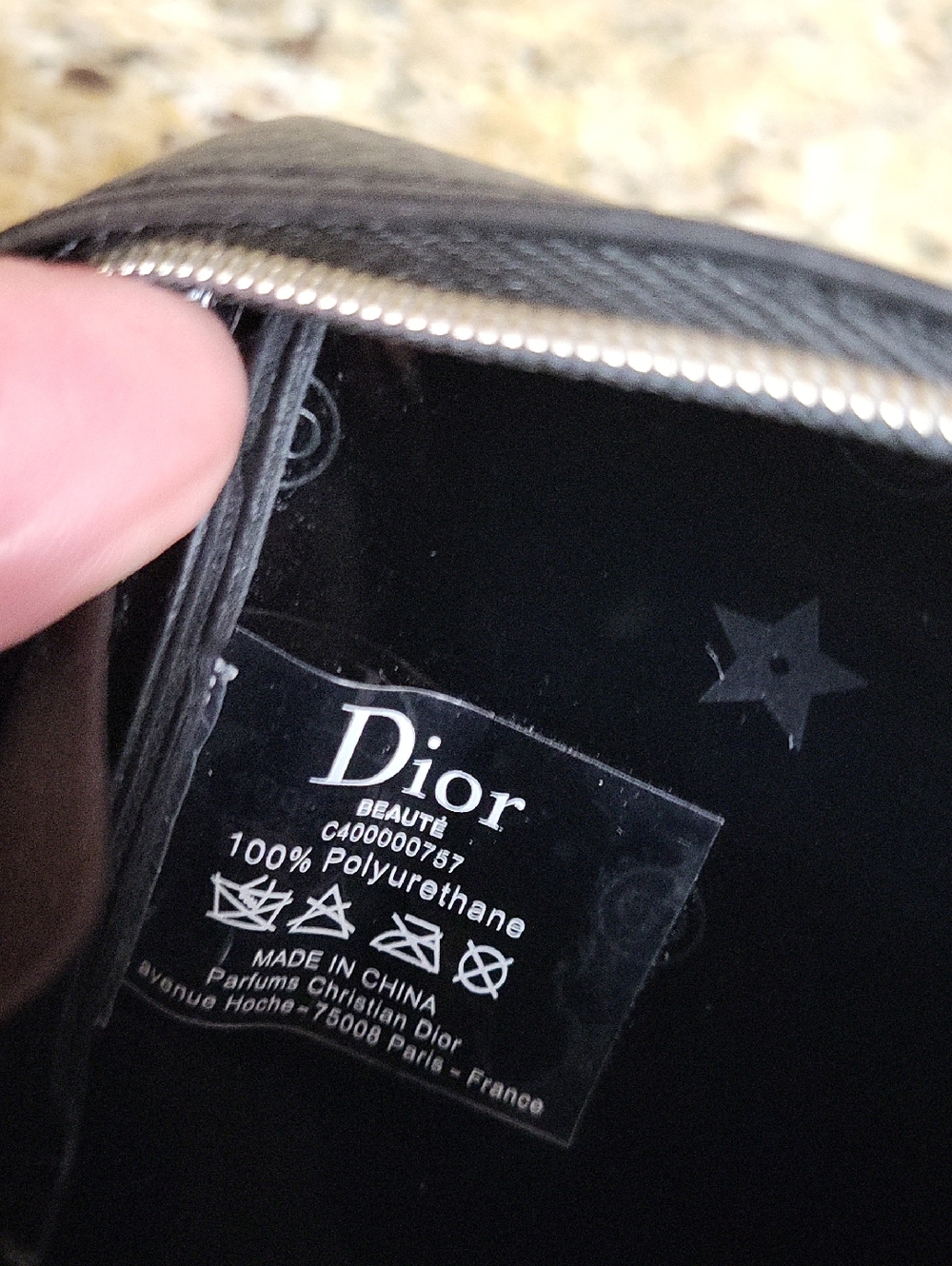 Dior Black Embossed Small Cosmetic Pouch - Picture 6 of 10